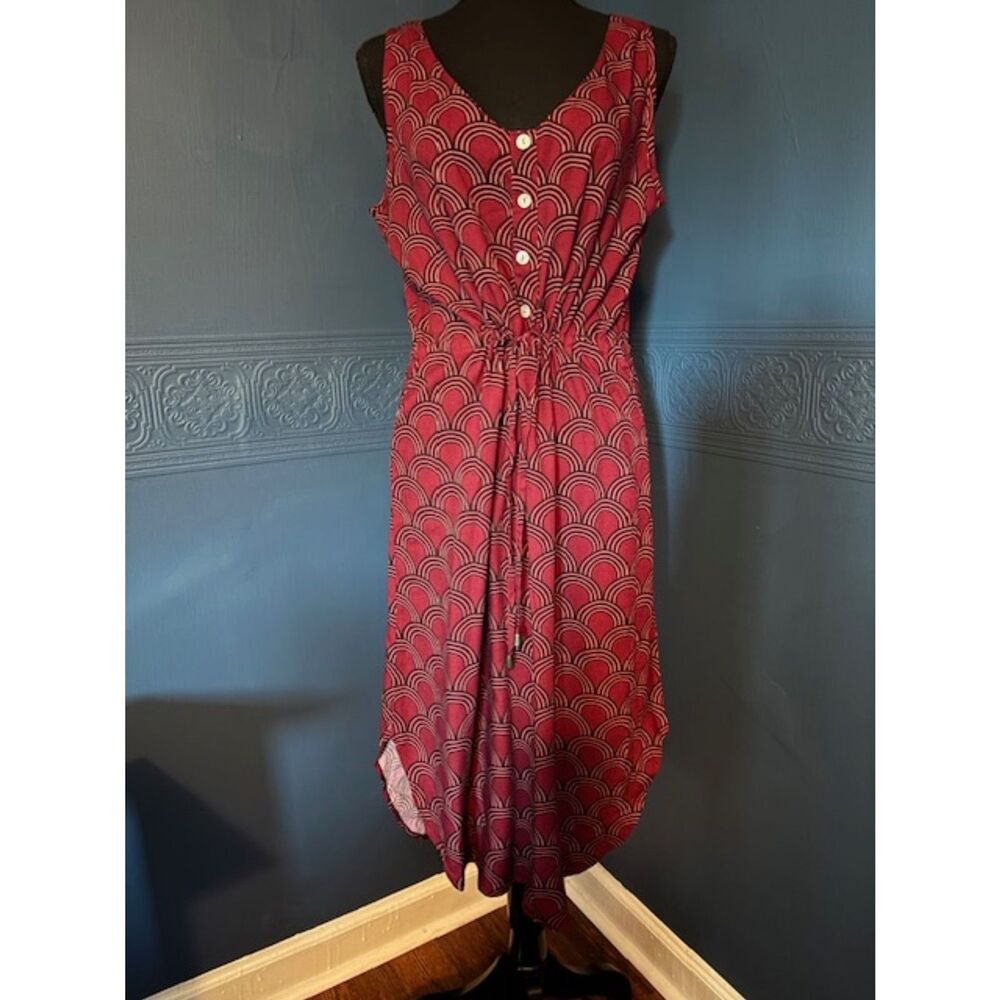 La Mer Luxe Sleeveless Maggie Dress in Cannes Crimson Black Sz M NWT